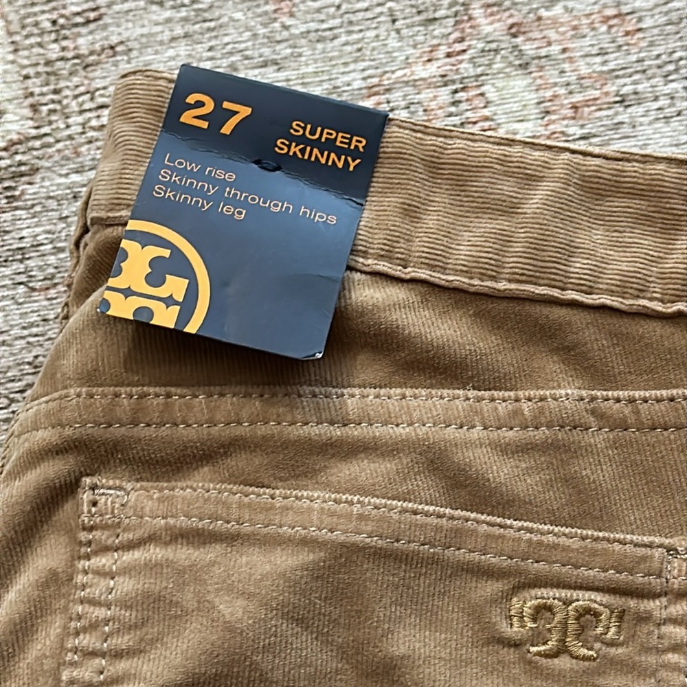 Tory Burch Miller Khaki Ivy Super Skinny Corduroy Pants